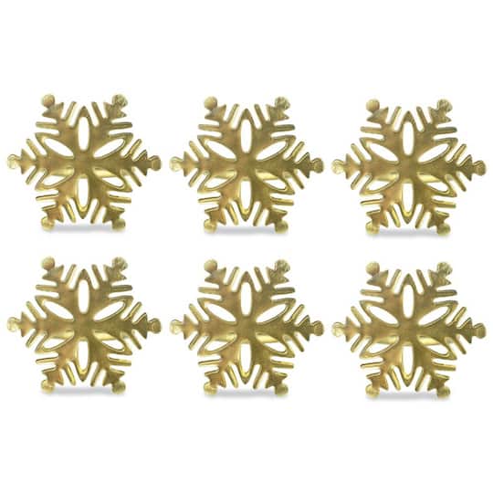 DII® Gold Snowflake Napkin Rings, 6ct.